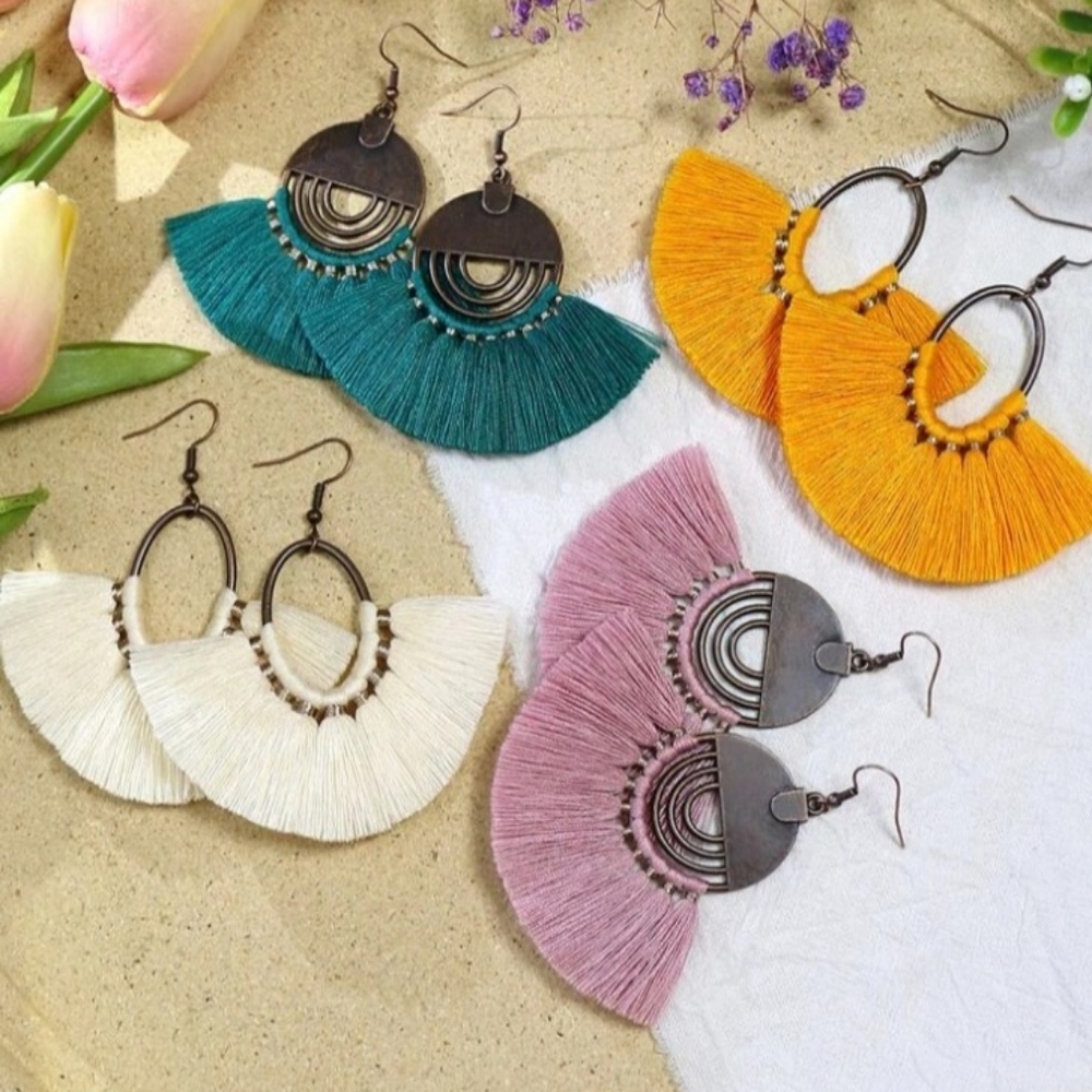 Fringe earrings and pendant